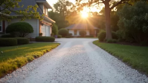 biały grys na podjazd
