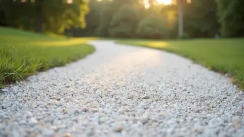 biały kamień na podjazd