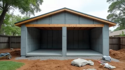 budowa garażu z płyt betonowych