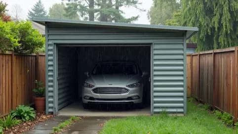 czy garaż blaszany może stać w granicy