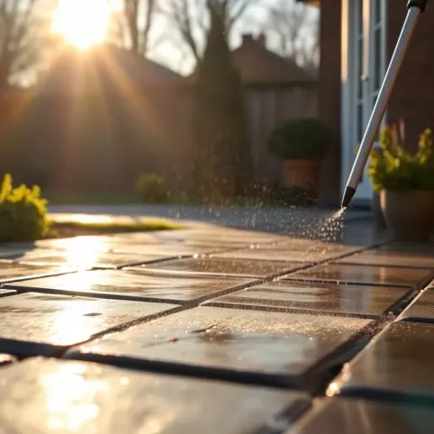 Czyszczenie tarasu z płyt betonowych
