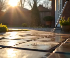 Czyszczenie tarasu z płyt betonowych