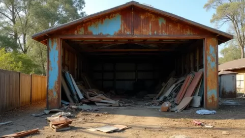 Demontaż garażu blaszanego