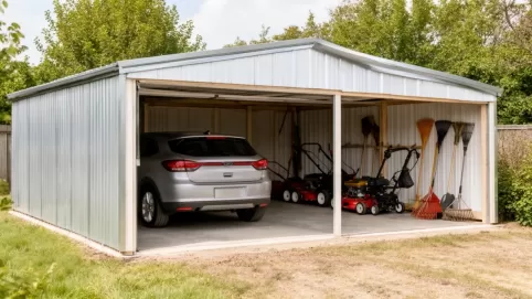 dobudówka do garażu blaszanego