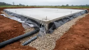 drenaż opaskowy płyta fundamentowa