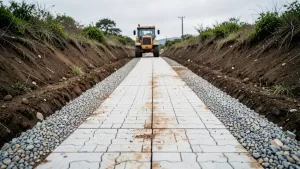 droga dojazdowa z płyt betonowych