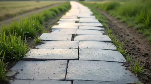 droga z płyt betonowych