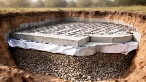 fundament płytowy przekrój