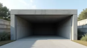 garaż betonowy z płyt betonowych