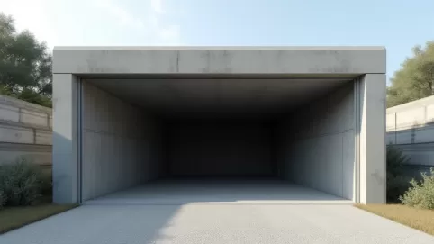 garaż betonowy z płyt betonowych