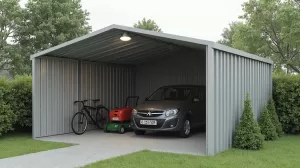 Garaż blaszany 3x5 z wiatą