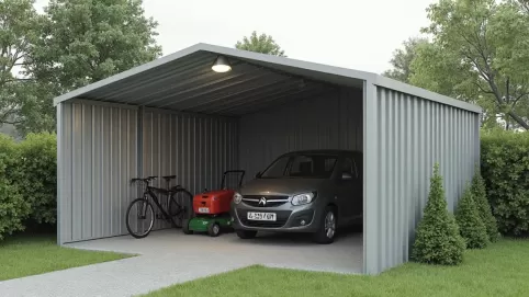 Garaż blaszany 3x5 z wiatą