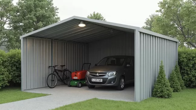 Garaż blaszany 3x5 z wiatą