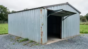 garaż blaszany 3x6 brama uchylna