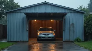 garaż blaszany 4x5 brama uchylna