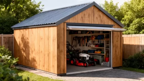 garaż blaszany 4x5 jednospadowy