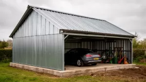 garaż blaszany 6x6 jednospadowy