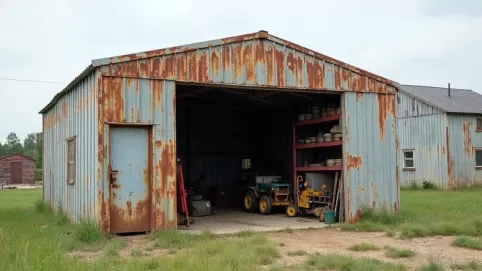 garaż blaszany jako budynek gospodarczy