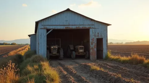 garaż blaszany na działce rolnej