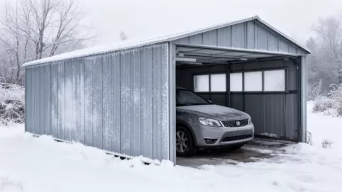 garaż blaszany pojedynczy