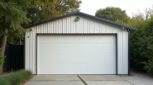 Garaż blaszany tynkowany