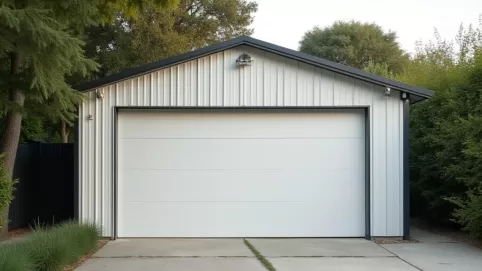 Garaż blaszany tynkowany