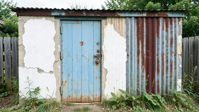 Garaż blaszany tynkowany