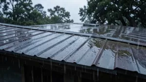 garaż blaszany ze spadkiem