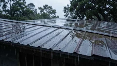 garaż blaszany ze spadkiem