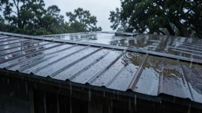 garaż blaszany ze spadkiem