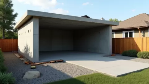 Garaż z płyt betonowych