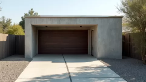 Garaż z płyt betonowych ile od granicy działki