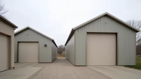 garaże blaszane tynkowane