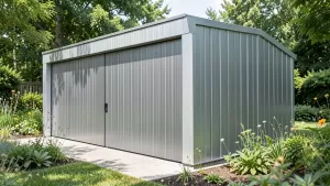 garaże blaszane z obróbkami blacharskimi