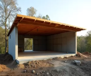 jak zrobić dach jednospadowy na garażu z płyt betonowych