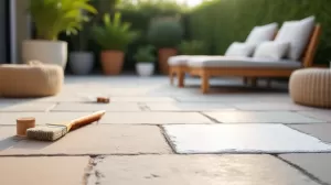 Malowanie płyt betonowych na tarasie