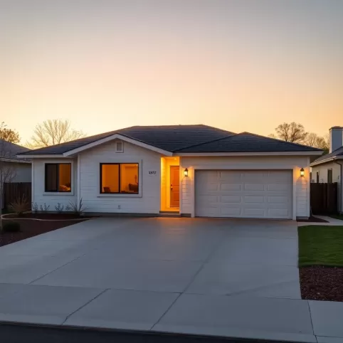 Mały dom parterowy z garażem dwustanowiskowym