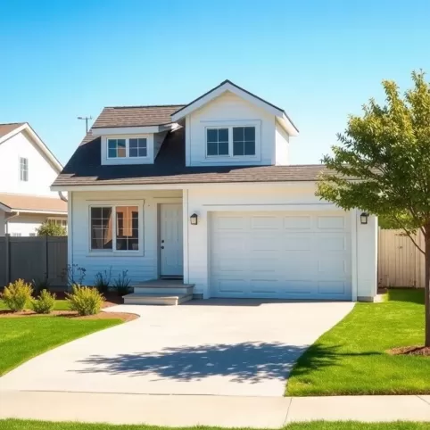 mały dom z garażem