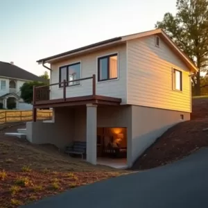 Mały dom z garażem w piwnicy