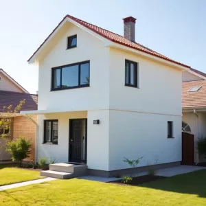 Mały dom z poddaszem użytkowym i garażem