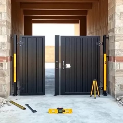 Montaż bramy dwuskrzydłowej panelowej