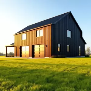 Nowoczesna stodoła z garażem dwustanowiskowym