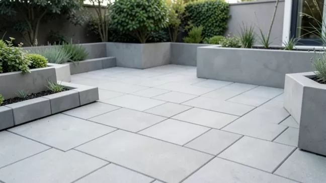 Nowoczesne taras z płyt betonowych