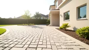 Nowoczesny podjazd z kostki