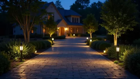 Oświetlenie podjazdu kostka brukowa