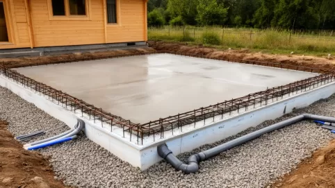 płyta fundamentowa pod dom 35m2