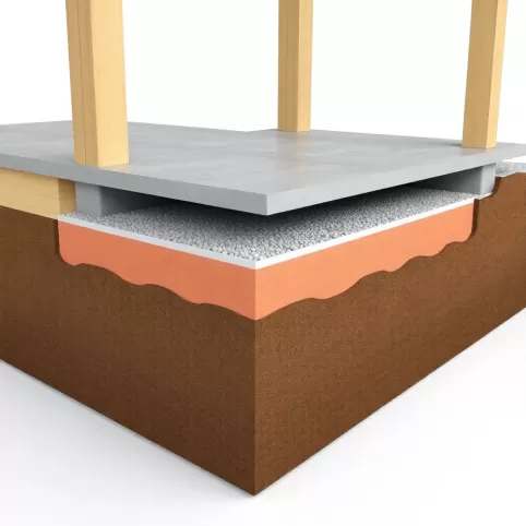 Płyta fundamentowa pod dom szkieletowy przekrój