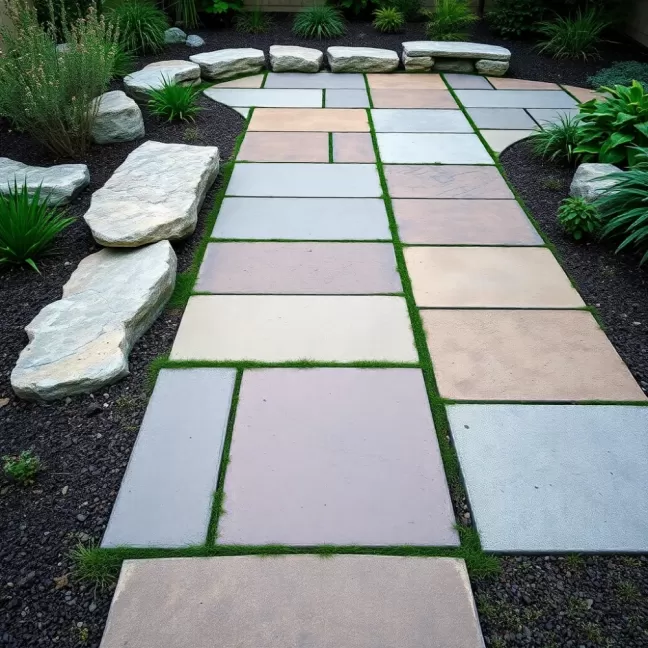 Płyty betonowe w ogrodzie aranżacje