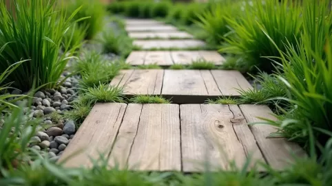 Płyty ogrodowe betonowe drewnopodobne