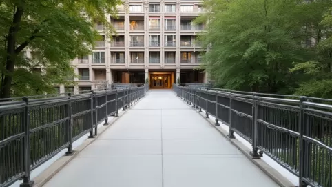 Podjazd dla niepełnosprawnych w bloku